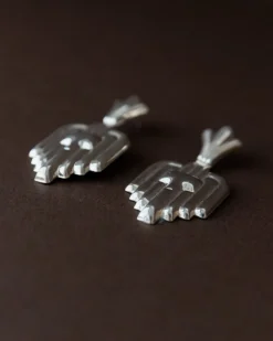 Pamono Vintage Art Deco Silver Earrings, Set of 2><noscript><img width=