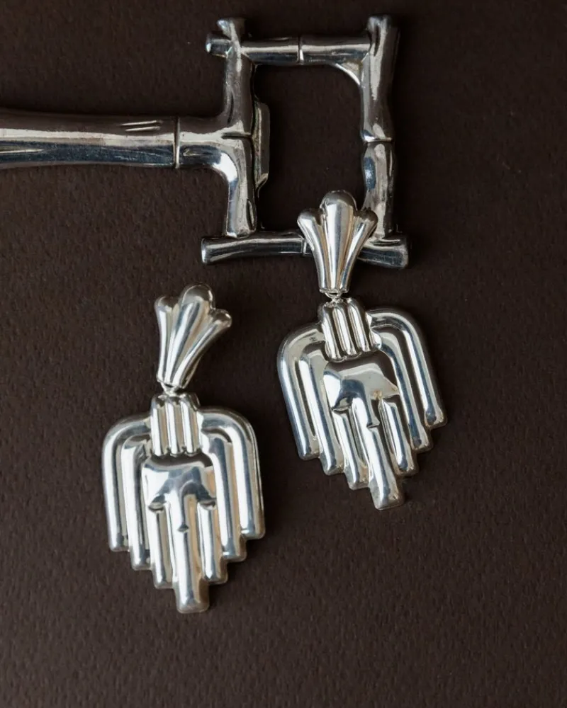 Pamono Vintage Art Deco Silver Earrings, Set of 2> Earrings