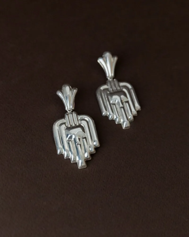 Pamono Vintage Art Deco Silver Earrings, Set of 2> Earrings