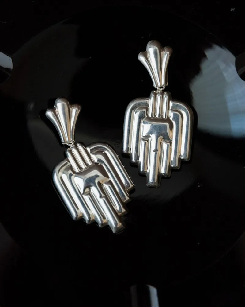 Pamono Vintage Art Deco Silver Earrings, Set of 2> Earrings