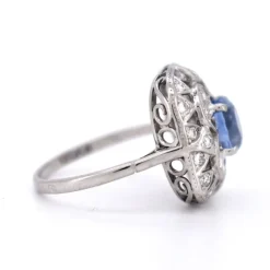 Pamono Vintage Art Deco Style Sapphire and Diamond Ring, 1970s><noscript><img width=