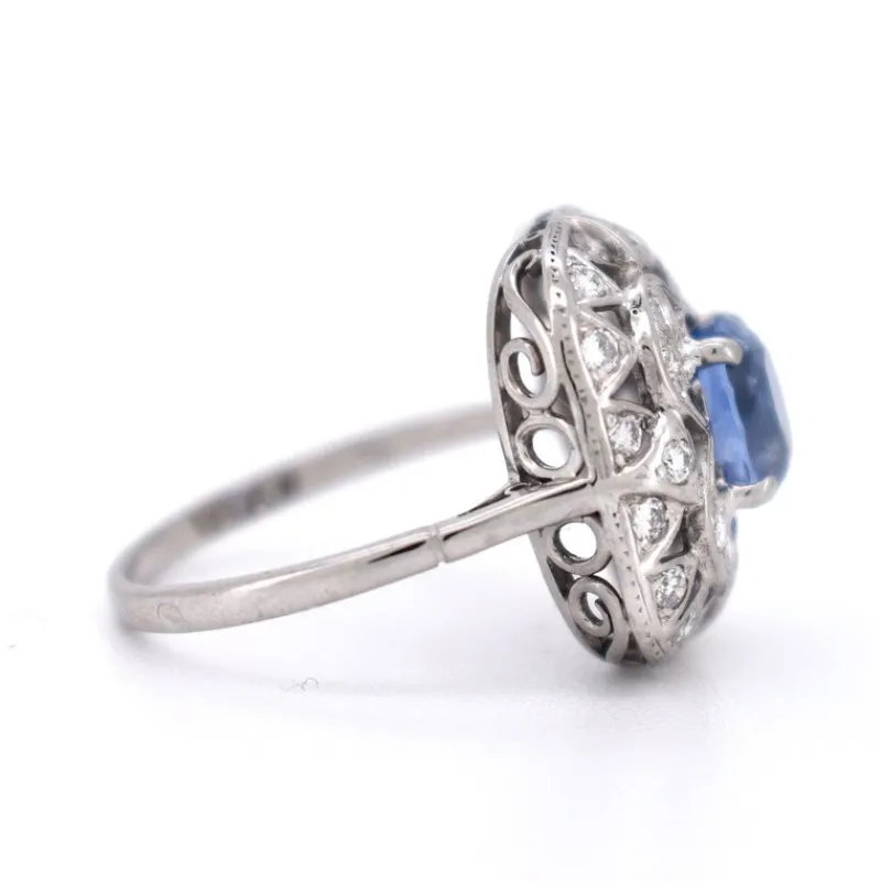 Pamono Vintage Art Deco Style Sapphire and Diamond Ring, 1970s> Rings