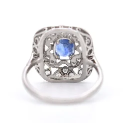 Pamono Vintage Art Deco Style Sapphire and Diamond Ring, 1970s><noscript><img width=