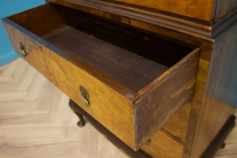 Pamono Vintage Art Deco Style Walnut Tallboy Linen Cabinet, 1950s> Cabinets & Wardrobes