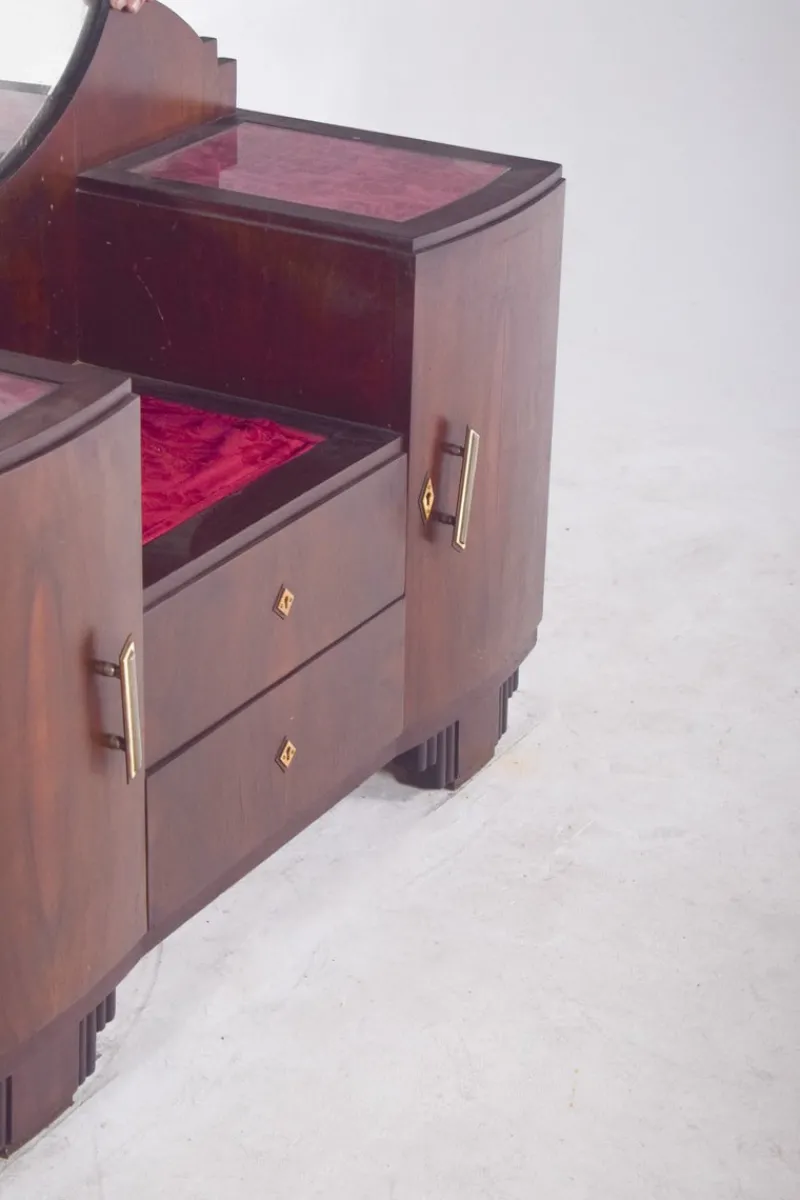 Pamono Vintage Art Deco Walnut Dressing Table, 1920s> Dressing Tables