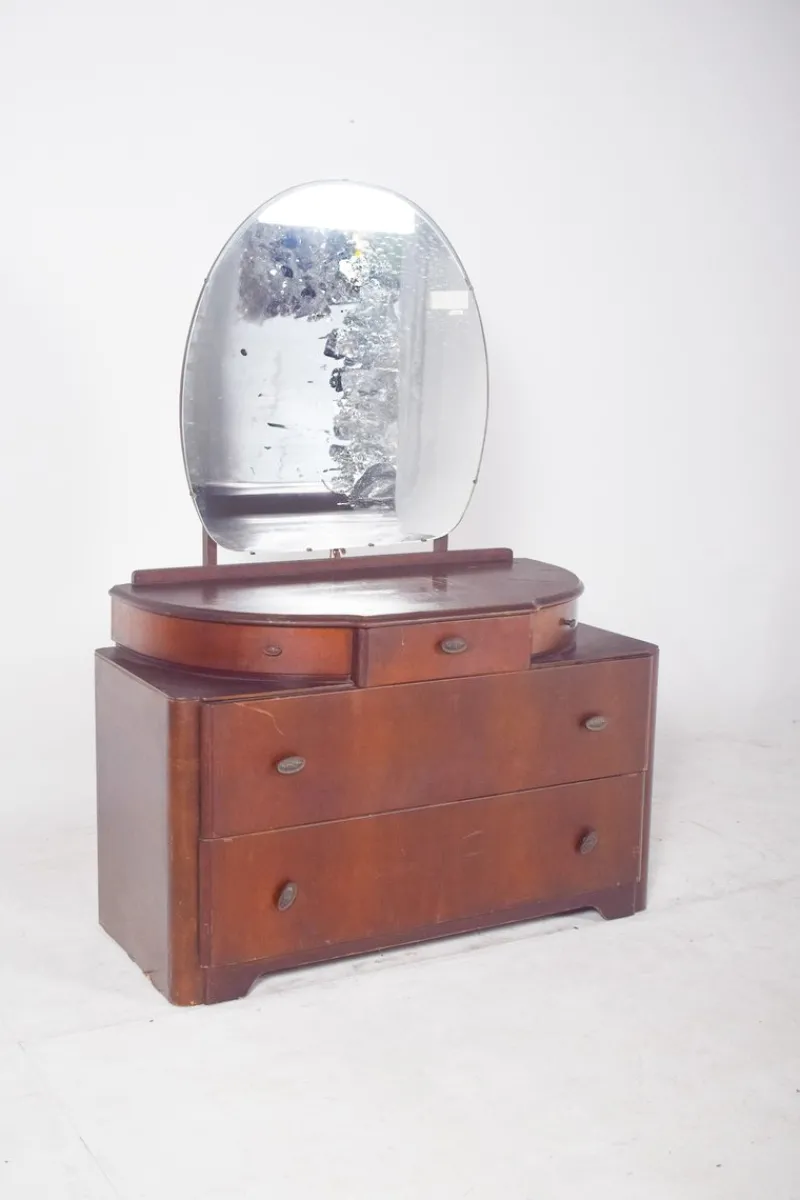 Pamono Vintage Art Deco Walnut Dressing Table, 1920s> Dressing Tables