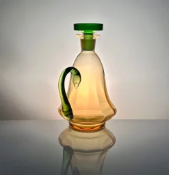 Pamono Vintage Art Nouveau Mouth-Blown Liqueur Decanter in Colored Glass, 1920s> Bottles, Carafes & Jugs