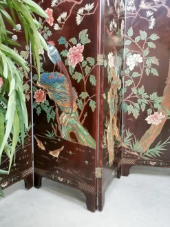 Sale Pamono Vintage Asian Room Divider with Exotic Birds, 1960s