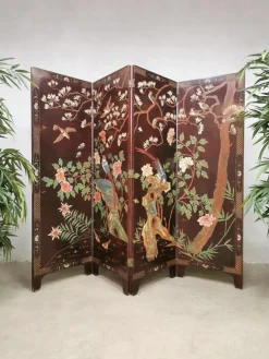 Sale Pamono Vintage Asian Room Divider with Exotic Birds, 1960s