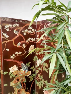 Sale Pamono Vintage Asian Room Divider with Exotic Birds, 1960s