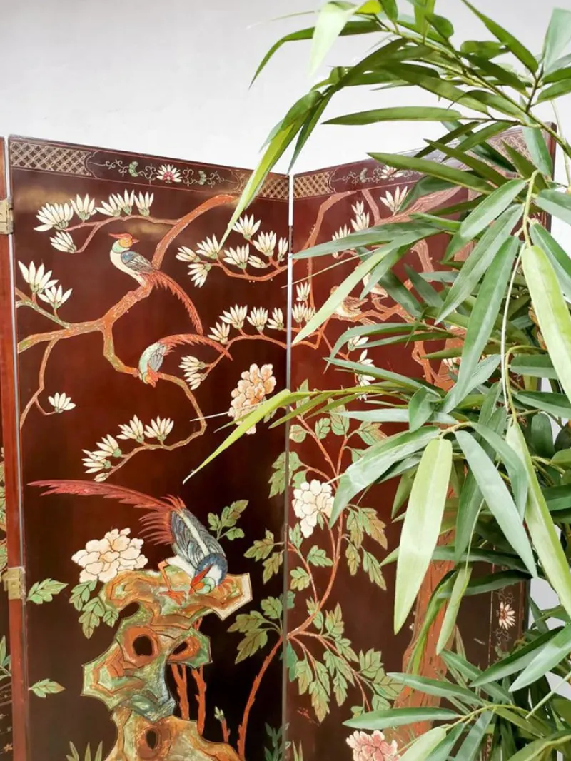 Sale Pamono Vintage Asian Room Divider with Exotic Birds, 1960s