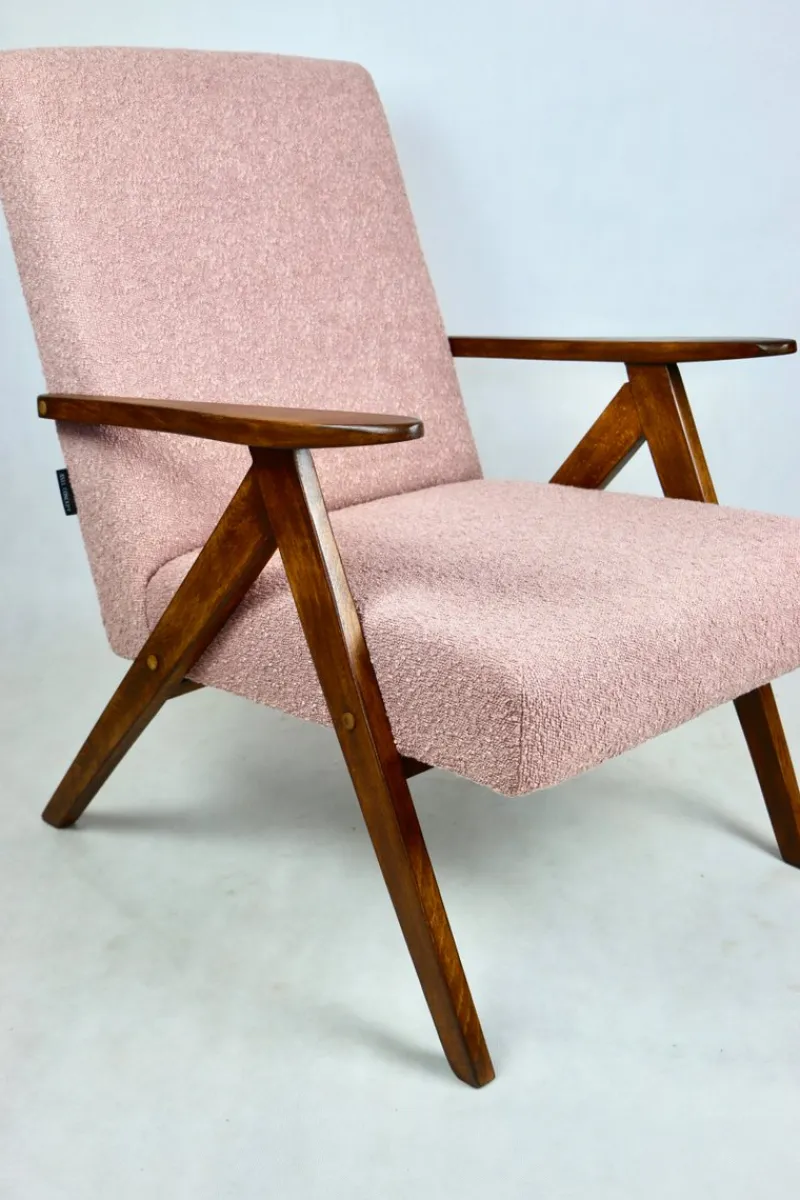 Pamono Vintage B-310 VAR Armchair in Pink Bouclé, 1970s> Lounge Chairs & Armchairs