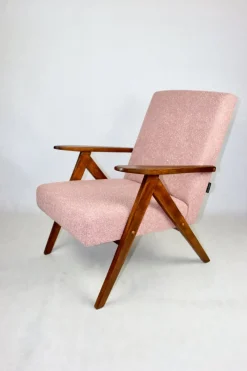 Pamono Vintage B-310 VAR Armchair in Pink Bouclé, 1970s><noscript><img width=