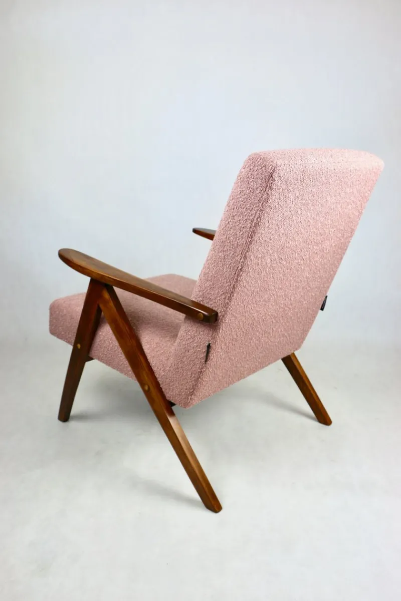 Pamono Vintage B-310 VAR Armchair in Pink Bouclé, 1970s> Lounge Chairs & Armchairs