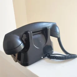 Best Pamono Vintage Bakelite Phone with Rotary Dial and Brass Carry Handle from Bell Telephone, Antwerp, Belgium, 1930s