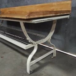 Sale Pamono Vintage Baker's Table with Iron Base and Beech Top