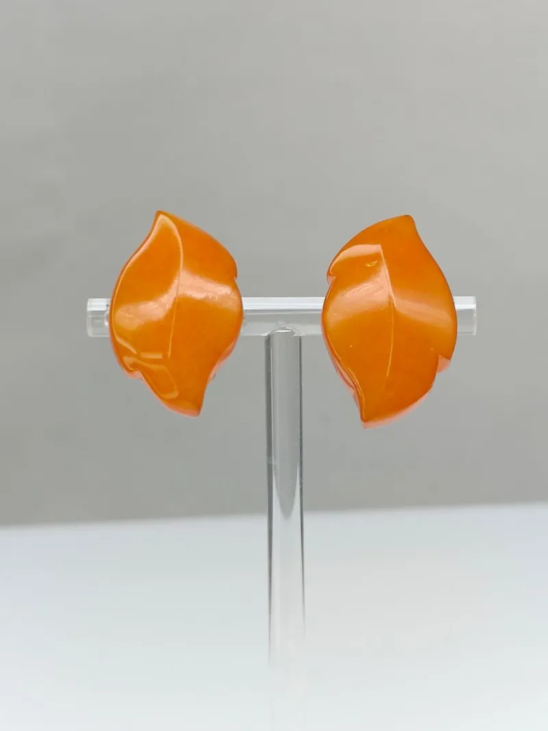 Pamono Vintage Baltic Amber Clips Earrings, Set of 2> Earrings