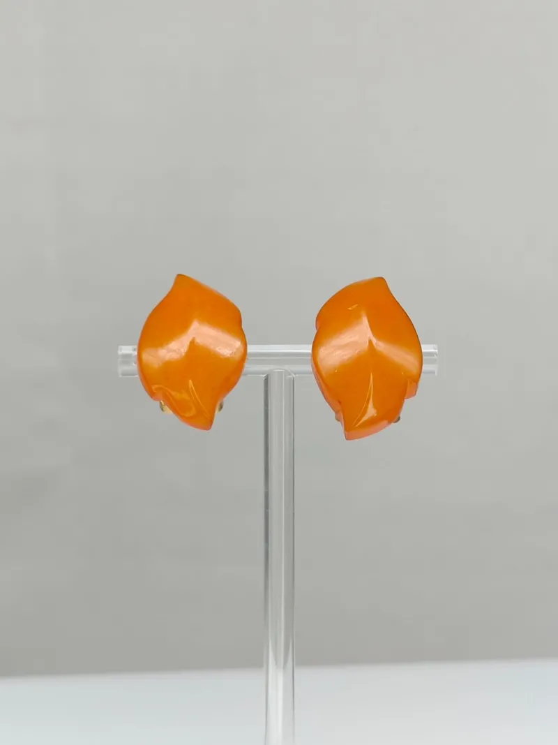 Pamono Vintage Baltic Amber Clips Earrings, Set of 2> Earrings