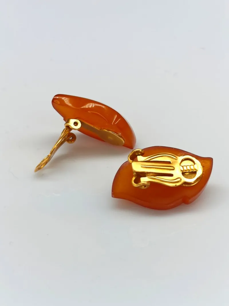 Pamono Vintage Baltic Amber Clips Earrings, Set of 2> Earrings