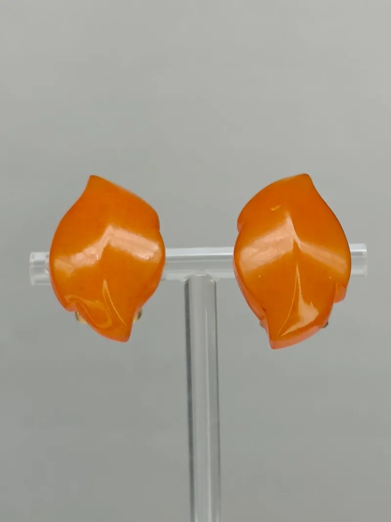 Pamono Vintage Baltic Amber Clips Earrings, Set of 2> Earrings