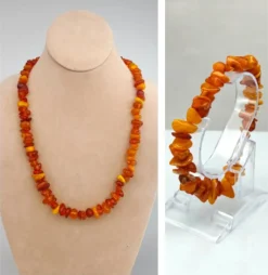 Discount Pamono Vintage Baltic Amber Necklace and Bracelet, Set of 2