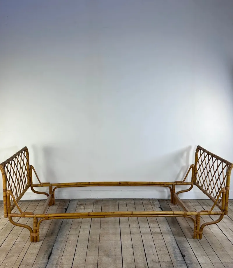 Sale Pamono Vintage Bamboo and Rattan Bed, 1960s