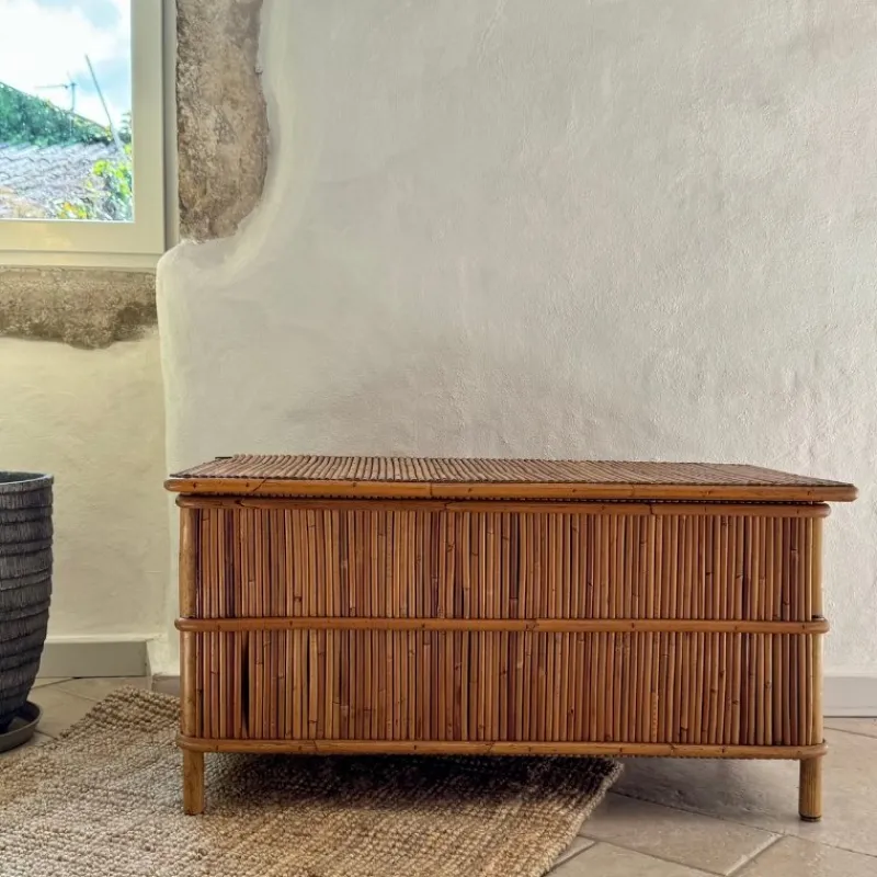 Pamono Vintage Bamboo Chest by Audoux Minnet, 1950s> Dressers, Commodes & Chests