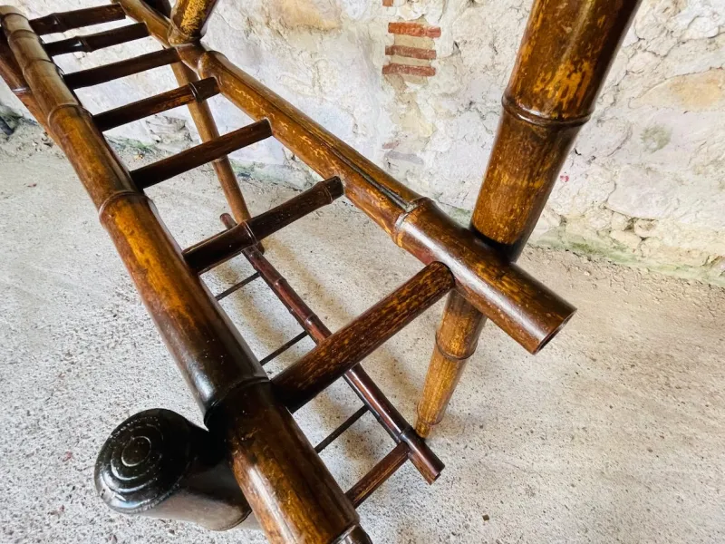 Sale Pamono Vintage Bamboo Hall Stand with Bevelled Mirror, 1920s