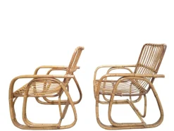 Pamono Vintage Bamboo Living Room Set from Vivai Del Sud, 1960s, Set of 3><noscript><img width=