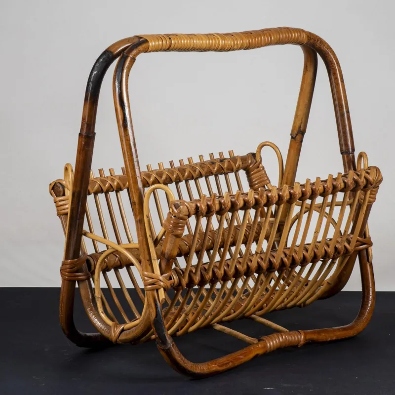Pamono Vintage Bamboo Magazine Rack> Magazine Racks