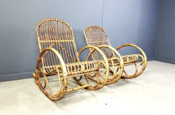 Online Pamono Vintage Bamboo Rocking Chair, 1960s, Set of 2