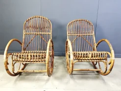 Online Pamono Vintage Bamboo Rocking Chair, 1960s, Set of 2
