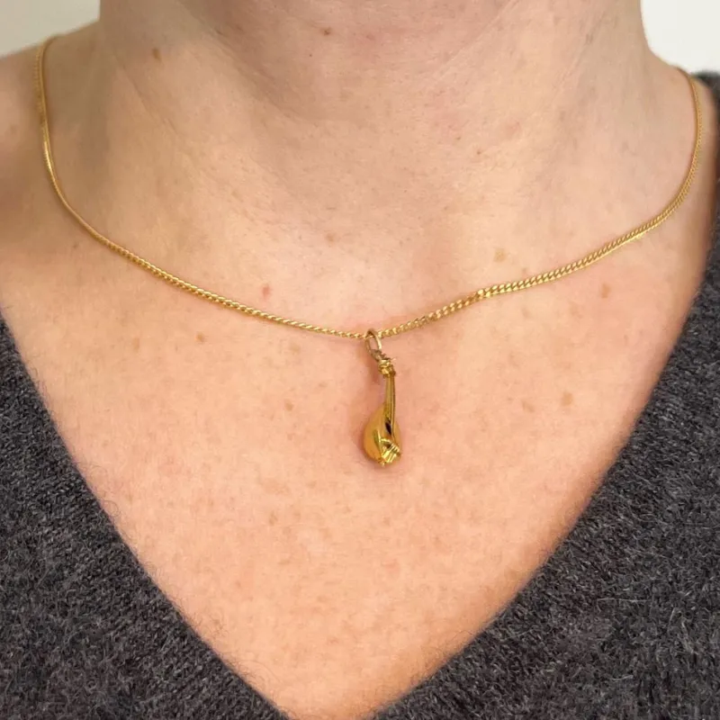 Hot Pamono Vintage Banjo Sitar 18k Yellow Gold Charm Pendant, 1960s