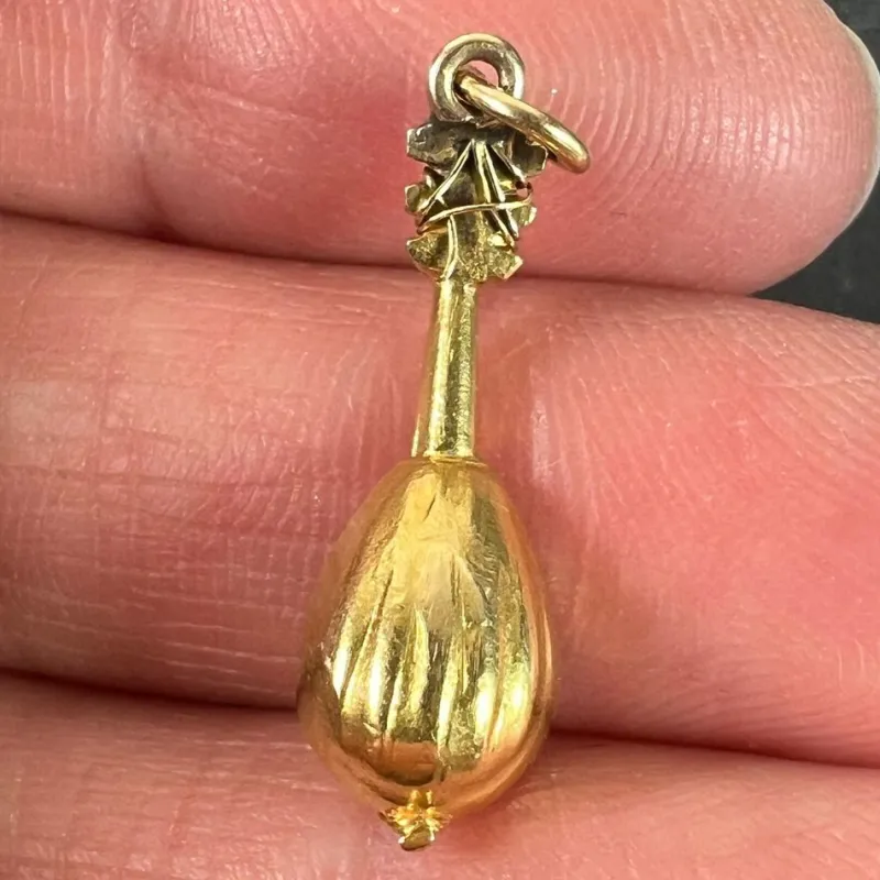 Hot Pamono Vintage Banjo Sitar 18k Yellow Gold Charm Pendant, 1960s