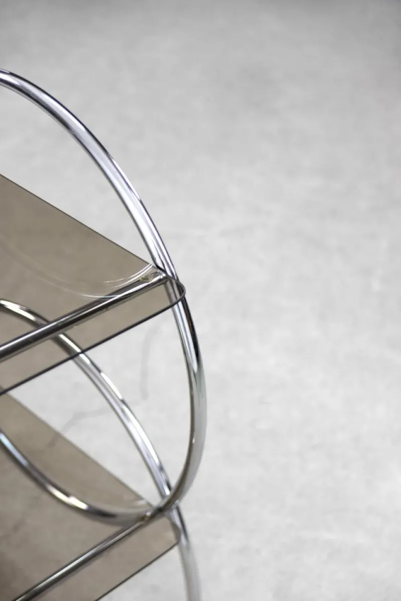 Pamono Vintage Bar Cart Chrome & Smoked Glass from Ikea, 1970s> Serving Bar Carts & Trolleys