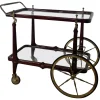 Pamono Vintage Bar Trolley in Lacquered Wood and Brass, 1950> Serving Bar Carts & Trolleys