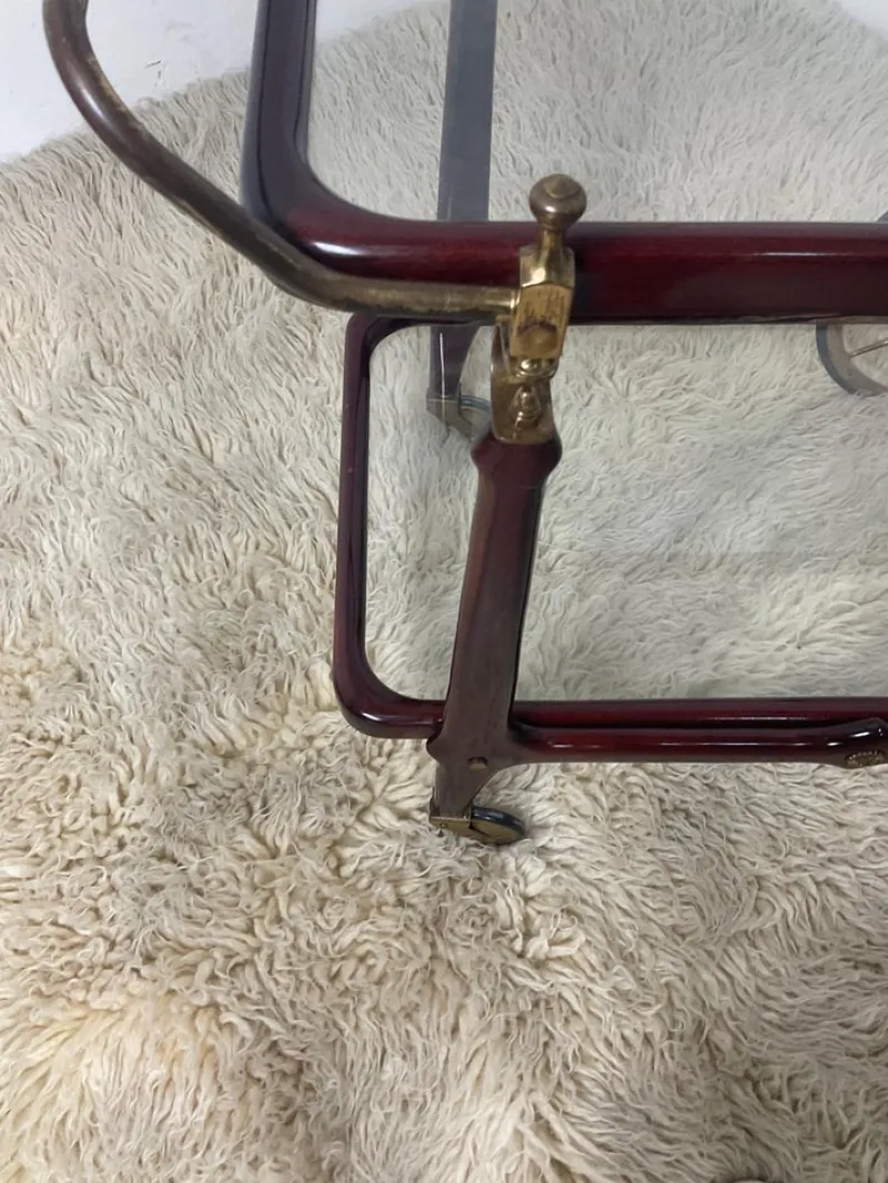 Pamono Vintage Bar Trolley in Lacquered Wood and Brass, 1950> Serving Bar Carts & Trolleys