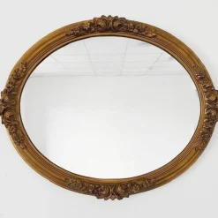 Pamono Vintage Baroque Style Gilt Framed Oval Mirror> Mirrors