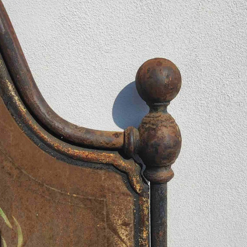 Pamono Vintage Bed Headboard and Footboard in Wrought Iron> Beds & Bedroom Sets
