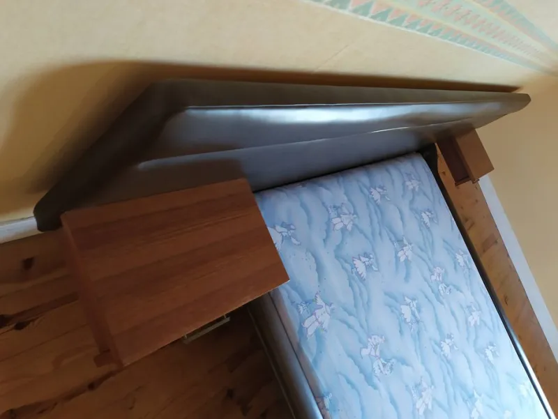 Pamono Vintage Bed in Teak & Skai by Roger Landault, 1960s> Beds & Bedroom Sets