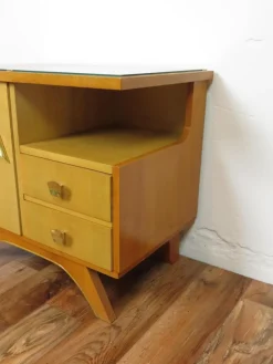 Clearance Pamono Vintage Bedside Tables with Drawers and Glass Top, 1950s, Set of 2