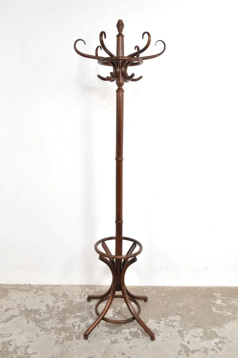 Pamono Vintage Beech Floor Coat Rack in Thonet Style, 1950s> Racks, Hooks & Valets