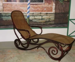 Outlet Pamono Vintage Beech, Mahogany, and Cane Chaise Lounge from Thonet