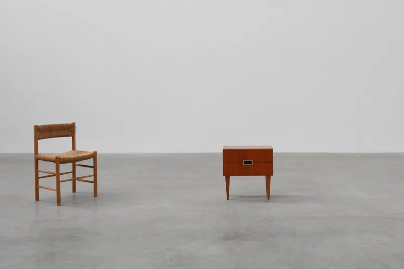 Pamono Vintage Belgian Teak Veneer Nightstand, 1950s> Nightstands