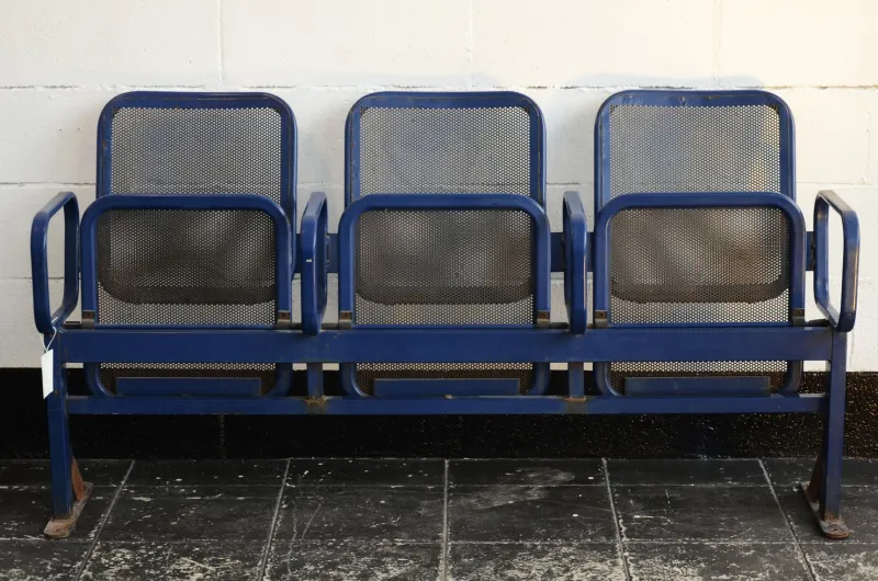 Pamono Vintage Bench with Folding Seats> Garden Seating|Benches