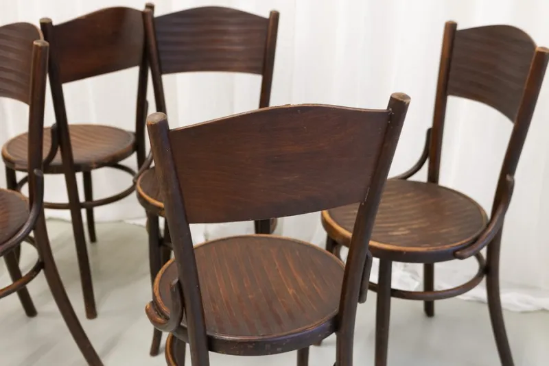Pamono Vintage Bentwood Bistro Chairs from Fischel 1920s. Set of 6> Side Chairs & Dining Chairs