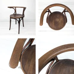 Pamono Vintage Bentwood Chair with Armrests, Mazowia Noworadomsk><noscript><img width=