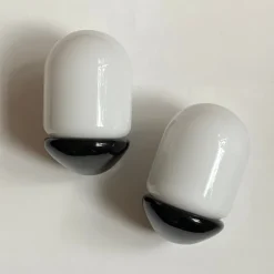 Hot Pamono Vintage Black Ceramic Wall Lamps, 1980s, Set of 2