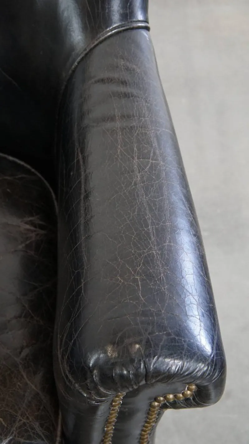 Online Pamono Vintage Black Cowhide Armchair