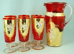 Best Pamono Vintage Blown Murano Glass Service from Manifattura Di Murano, 1950s, Set of 7